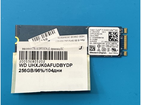 WD UHXJK0AFUDBYDP 256GB M.2 Nvme